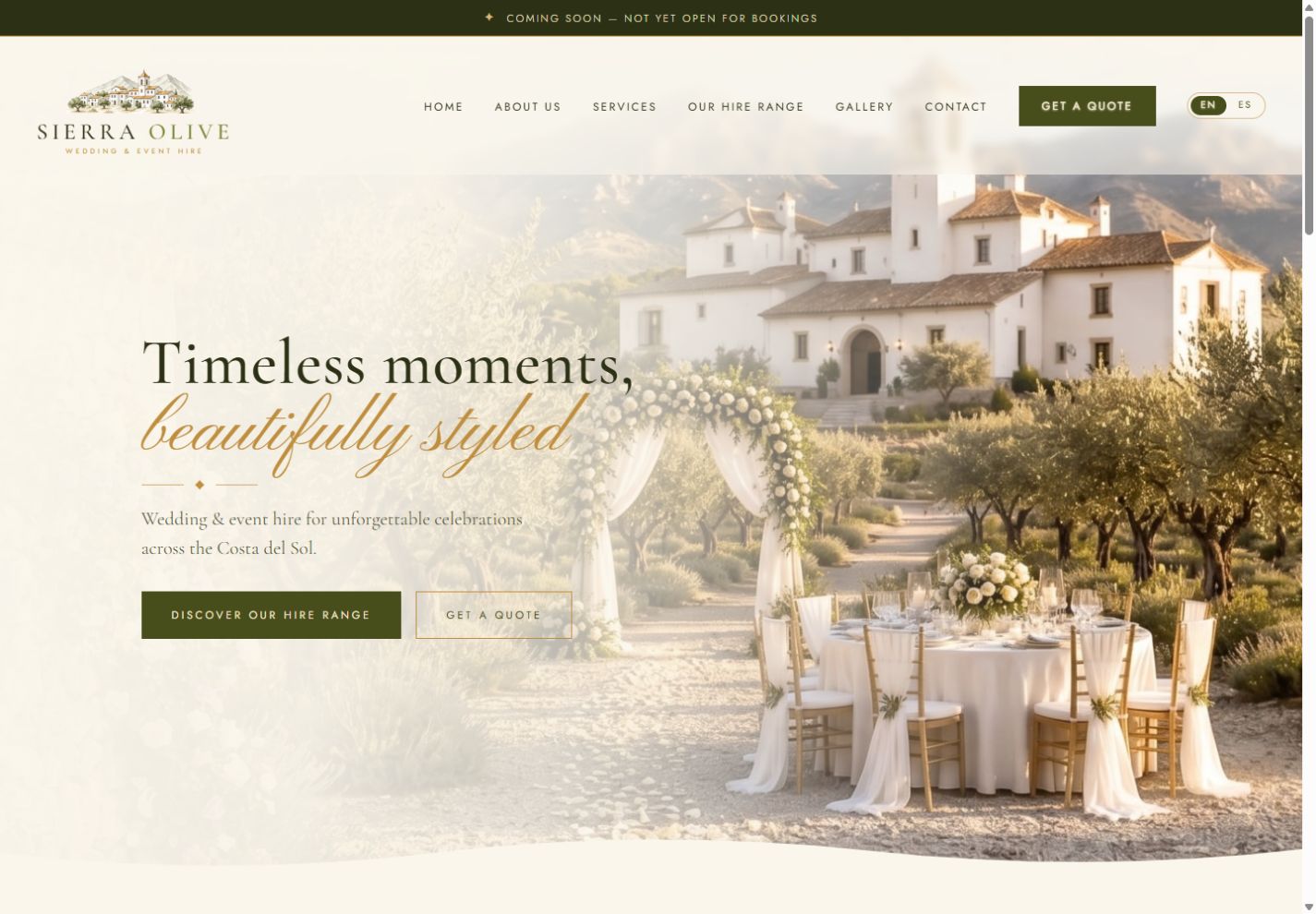 Vista de la web de Sierra Olive